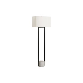Lighting, 62"h, Floor Lamp, Black Metal, Ivory / Cream Shade, Contemporary B2710P221309
