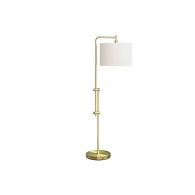 Lighting, 63"h, Floor Lamp, Brass Metal, Ivory / Cream Shade, Contemporary B2710P221318