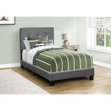 Bed, Twin Size, Upholstered, Bedroom, Frame Only, Youth, Teen, Juvenile, Dark Grey Boucle, Transitional B2710P287053