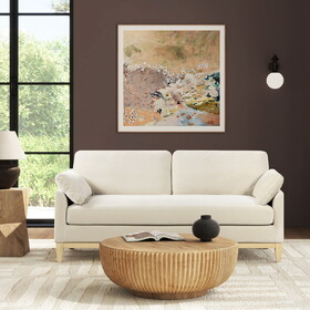 Pasadena 75.5" Modern Farmhouse Sofa, French Beige Performance Velvet
