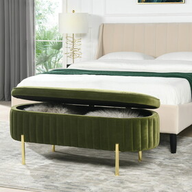 Chloe Modern Glam Storage Bench, Olive Green Performance Velvet B2719P238527