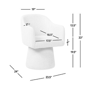 Marcy Swivel Upholstered Dining Arm Chair, Simple Gray Chenille B2719P277872