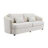 ACME Mariko Beige Linen Sofa with 2 Toss Pillows