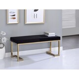 ACME Boice Black Fabric & Champagne Finish Bench