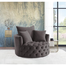 Zunyas Gray Velvet Accent Chair w/Swivel B2726P256294