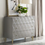 Anson Metallic Silver & Champagne Finish Console Cabinet B2726P272311
