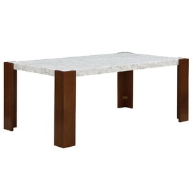 Hettie Engineered Stone Top & Brown Finish Dining Table w/Engineered Stone Top B2726P277292