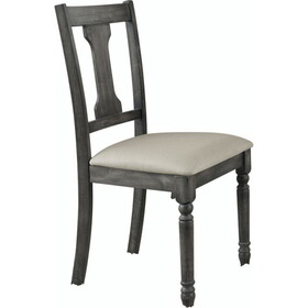Wallace Tan Linen & Weathered Gray Finish Side Chair (Set of 2) B2726P278397