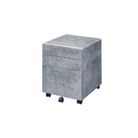 Jurgen Faux Concrete & Silver Finish File Cabinet B2726P278617