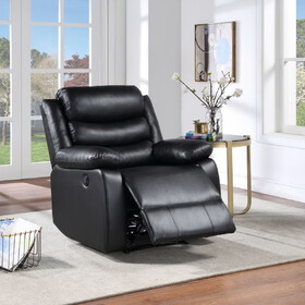 Eilbra Black Synthetic Leather Power Motion Recliner