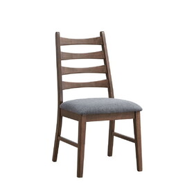 Mayah Dark Gray Linen & Walnut Finish Side Chair (Set of 2)