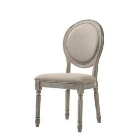 Faustine Tan Fabric & Salvaged Light Oak Finish Side Chair (Set of 2) B2726P288775