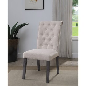 Yabeina Beige Linen & Gray Finish Side Chair (Set of 2) B2726P288777