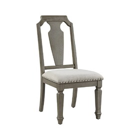 Zumala Beige Linen & Weathered Oak Finish Side Chair (Set of 2) B2726P288778