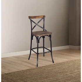 Zaire Antique Black & Antique Oak Finish Bar Chair B2726P292484