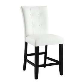Hussein White Synthetic Leather & Black Finish Counter Height Chair (Set of 2) B2726P292920
