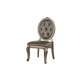 Northville Synthetic Leather & Antique Silver Finish Side Chair (Set of 2) B2726P337692