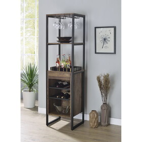 Narik Weathered Oak Finish Wine Rack B2726P338123