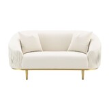Martina Ivory Velvet Loveseat w/2 Pillows B2726P357498
