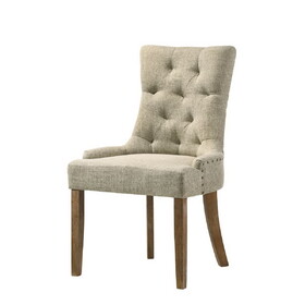 Yotam Beige Fabric & Salvaged Oak Finish Side Chair (Set of 2) B2726P264597