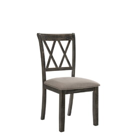 Claudia II Beige Fabric & Weathered Gray Finish Side Chair (Set of 2) B2726P264953