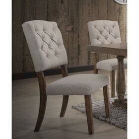 Bernard Beige Linen & Weathered Oak Finish Side Chair (Set of 2) B2726P264971