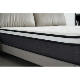 Hybrid 10 inch King Mattress in a Box, Pillow Top Bed Cushion with Breathable and Hypoallergenic Design, Medium Firm for Lumbar Support