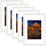 Picture Frame PVC White Frame 13.4W*3.1D*19.3H / 7.48LB Wall Mount Display, Pack of 5