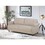 Transitional Button Tufted Loveseat Sofa, Rolled Arm with Nailhead Trim Polyester Fabric 2-Seater Couch, Solid Pine Frame Round Rubber Legs for Living Room, Multi Colors Option