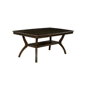 Modern Antique Walnut Dining Table w Open Lower Shelf 1pc Rectangle Table Kitchen Dining Room Furniture