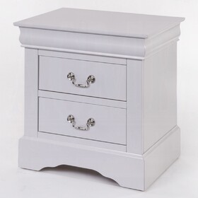 1pc Classic White Finish 2-Drawers Nightstand Louis Phillipe Style Bedroom Furniture B2741P323122