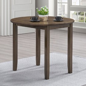 Walnut Finish Round Dining Table with Drop Leaf 1pc Wooden Kitchen Furniture Small Table
