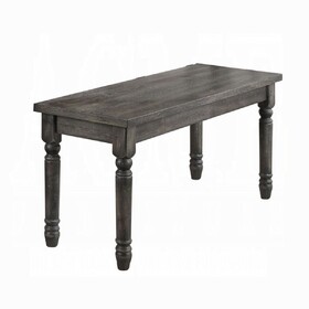 1pc Rustic Gray Finish Wooden Bench Dining Room Furniture, 40inch Bench B2741P330125