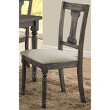 Rustic Gray Finish Wooden Side Chairs Set of 2pc Upholstered Seat Dining Room Furniture B2741P330137