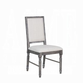 Classic Gray Finish Side Chairs Set of 2, Upholstered Seat and Back Wooden Dining Furniture B2741P331894