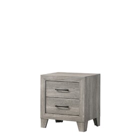 1pc Contemporary Two-Drawers Nightstand Bed Side Cabinet Wooden Furniture Rustic Gray Color B2741P334813