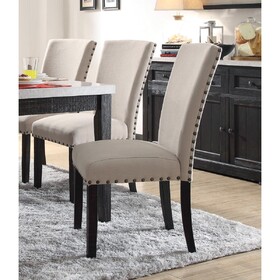Parson Dining Chairs Set of 2, Lenin Comfort Nailhead Trim Wooden Dining Furniture Contemporary Padded Seat B2741P345258