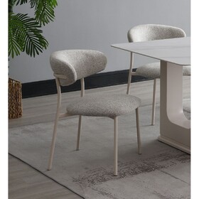 Modern Luxury Dining Chairs 2pc Set Padded Seat Back Cushion Comfortable Metal Frame Dining Furniture B2741P345860