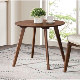 Contemporary Round Mid-Century Side Table with tapered Legs Walnut B2741P351968