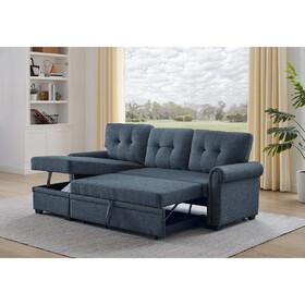 86" Linen Blend Upholstered Sleeper Sofa