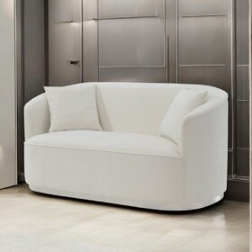 Odette Beige Chenille Loveseat w/2 Pillows