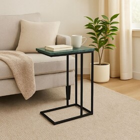 Marble"C" Table for Living Room Set of 1 with Metal Frame-24 inch Height B346P320733