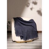 Stonewashed Linen Woven Throw Blanket with Fringe - 52X68