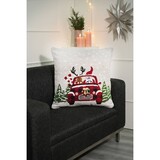 Merry Claus Caravan Jacquard Machine Woven Throw Pillow-24X24