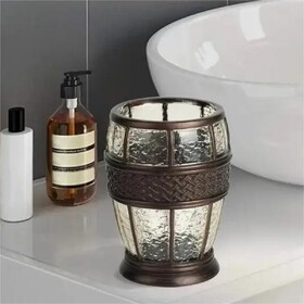 Resin Bathroom Tumbler Cup Decorative Rinse Cup,Drinking Glass,Toothbrush & Makeup Brush Holder for Vanity Countertops,Sink & Desk