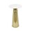 Gold Side Table with White Marble Top Decorative Modern End Table Pedestal Metal Base Accent Table for Living Room 14x14x24"