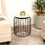 Marble End Table Round Side Table Black Metal Frame