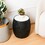 Decor Side Table with White Marble Top & Black Metal Frame
