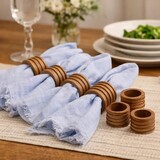 Elegant Wooden Napkin Rings Set of 4 Perfect for Dining