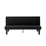 Convertible Futon Sofa Bed, 5 Adjustable Position Faux Suede 2 in 1 Foldable Couch for Small Space Living Room Bedroom (Black)
